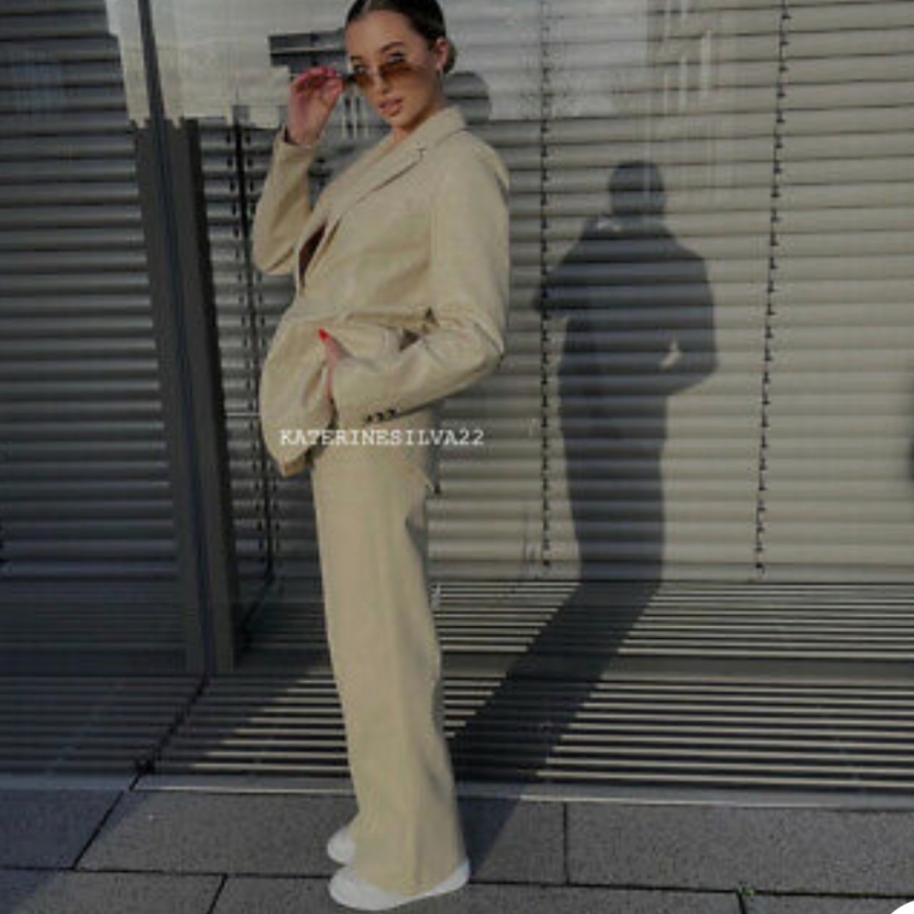 Zara Faux Leather Full Length Pants Bloggers Favorite. - Picture 9 of 12
